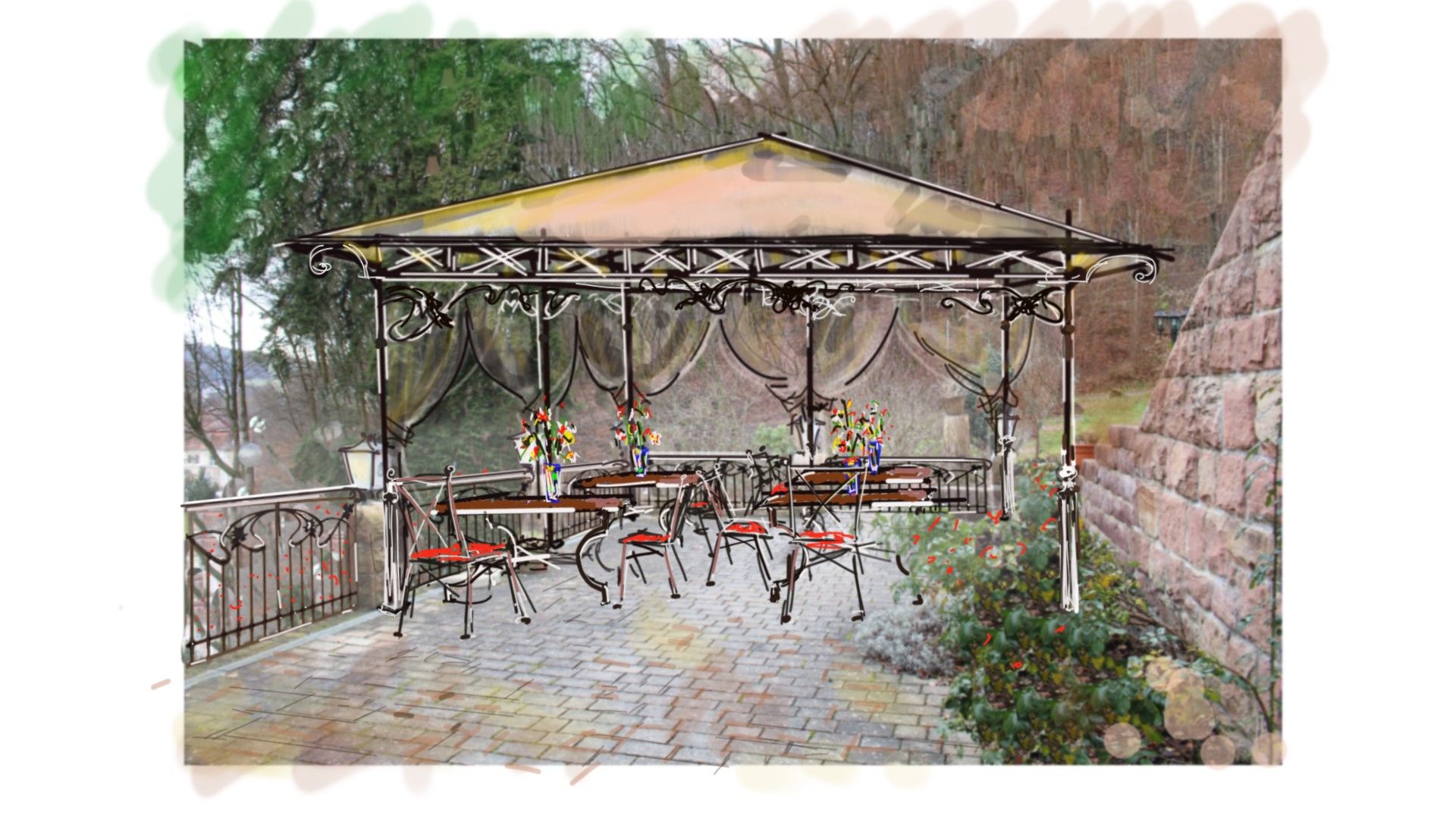 Entwurf Pavillons Terrasse Entwurf Pavillons Terrasse